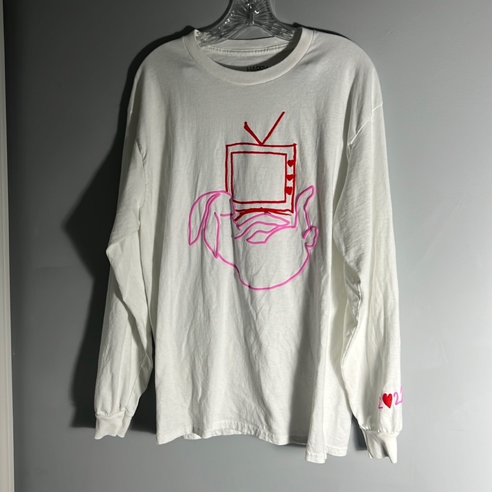 Harry Styles White Love On Tour Bunny TV Longsleeve Size Large